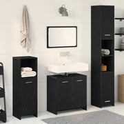 Set di Mobili da Bagno in Rovere Nero in Legno Ingegnerizzato