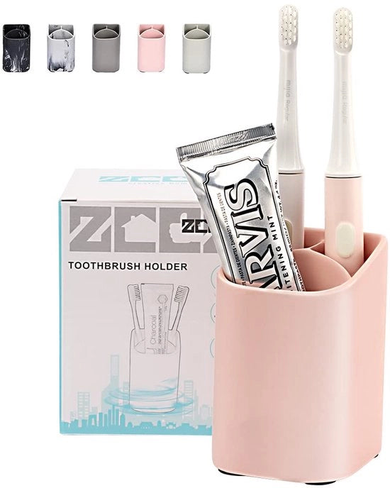 Oggetto da Bagno per Tener a Tuo Tuffo - Custodia Elettrica per Spazzola e Pasta da Dentifricio - Organizzatore per la Tavola da Bagno con Spazzoloni da Barba, Pennelli per Trucco e Pastelli - Rosa