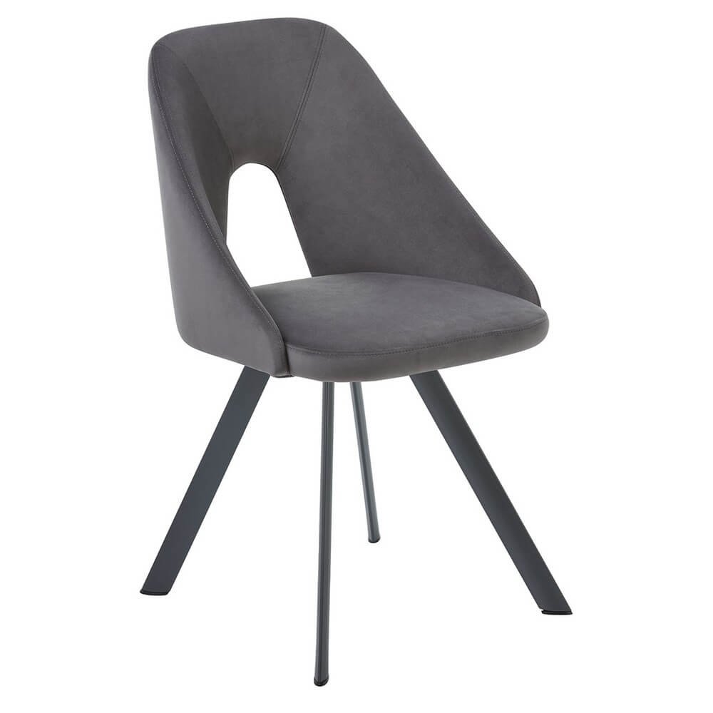 Set di 2 sedie in tessuto idrorepellente moderne - ERYNA Colore: Grigio