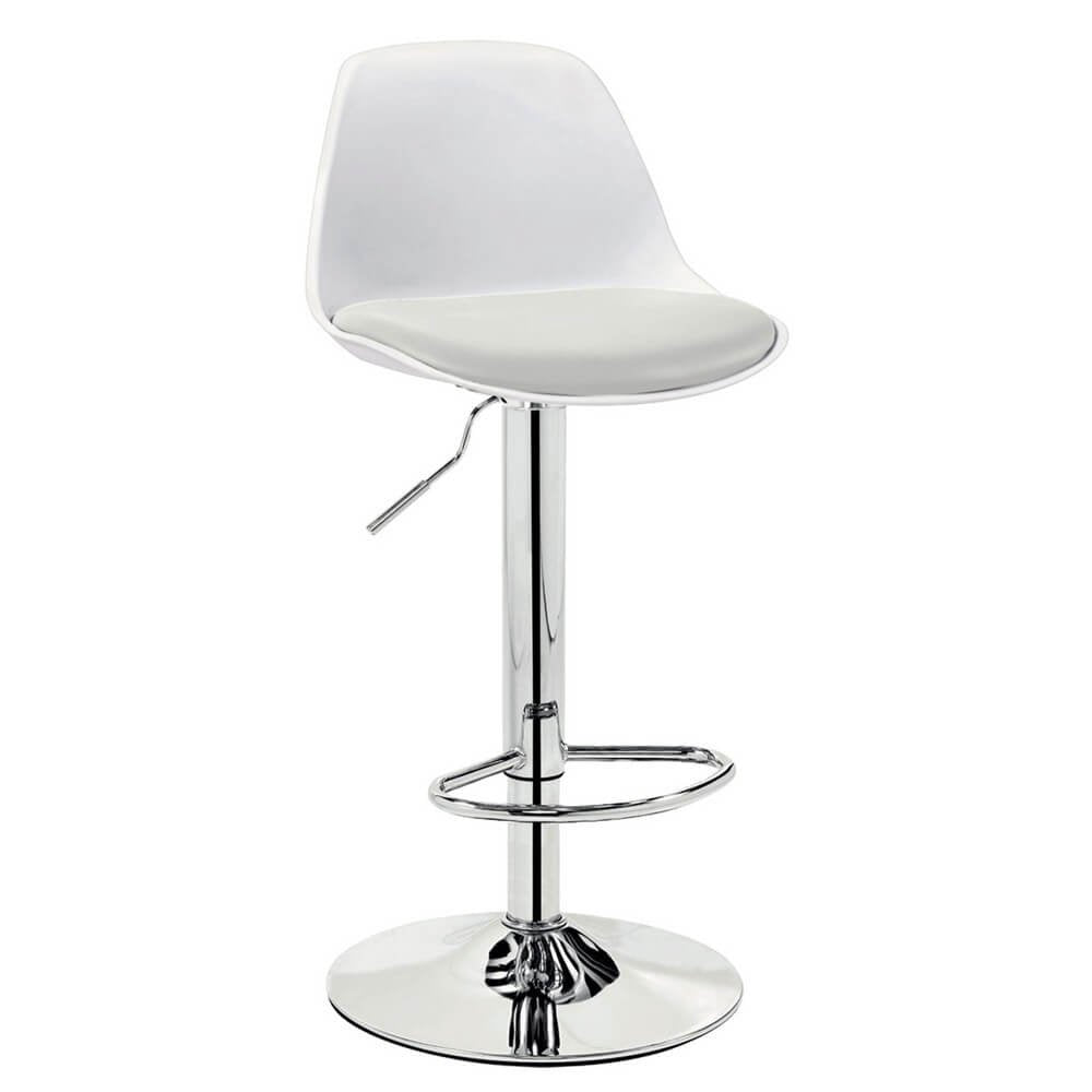 Set di 2 sgabelli a gas in ecopelle regolabili - NAREON Colore: Bianco