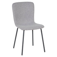 Set di 4 sedie impilabili rivestite in stoffa - DELORA Colore: Grigio chiaro