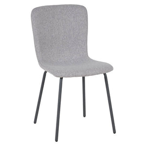 Set di 4 sedie impilabili rivestite in stoffa - DELORA Colore: Grigio chiaro