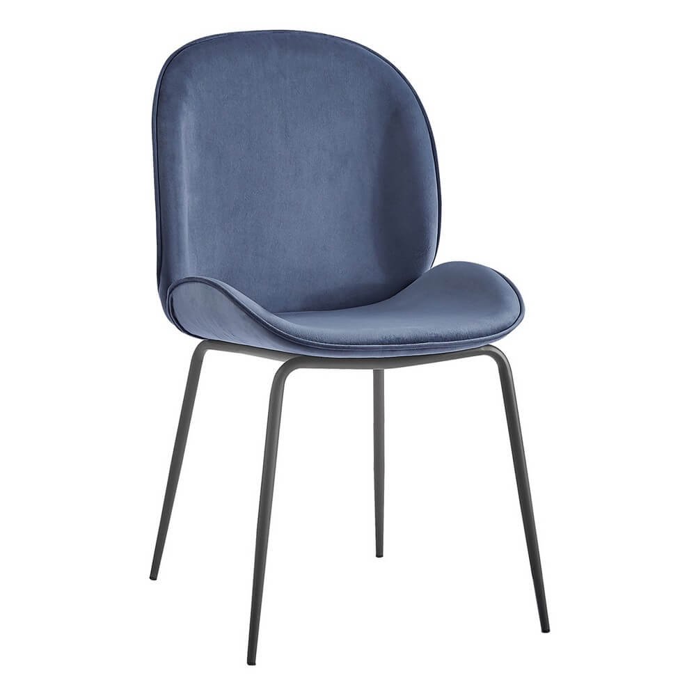 Set di 4 sedie impilabili in velluto moderne - ANVYA Colore: Grigio