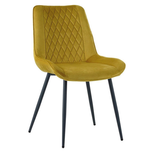 Set di 4 sedie in velluto moderne imbottite - CORVIA Colore: Senape