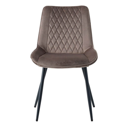 Set di 4 sedie in velluto moderne imbottite - CORVIA Colore: Tortora