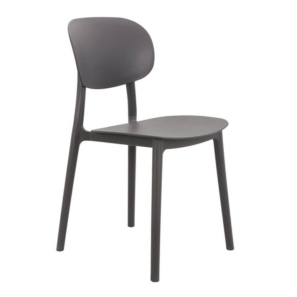 Set di 4 sedie impilabili in polipropilene moderne - VEYLA Colore: Grigio