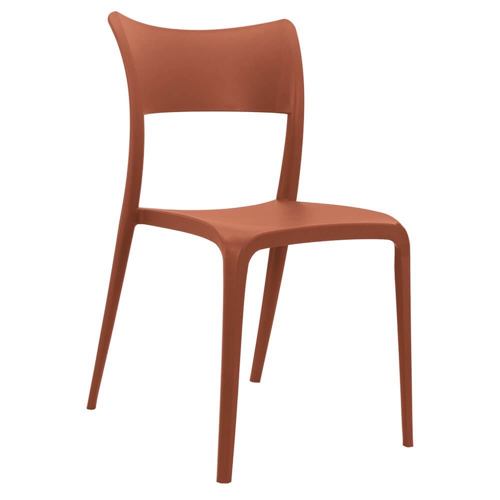 Set di 4 sedie impilabili in polipropilene moderne - LIVRA Colore: Mattone