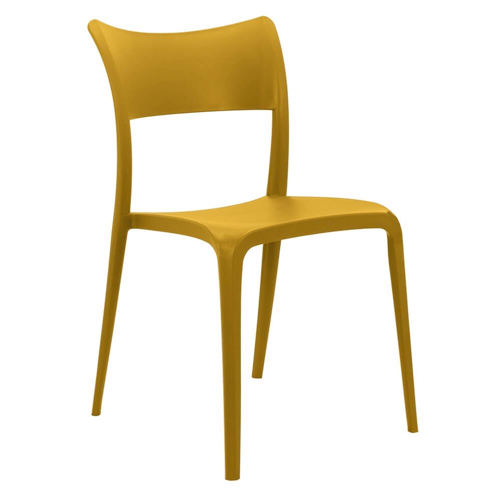 Set di 4 sedie impilabili in polipropilene moderne - LIVRA Colore: Senape