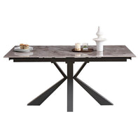 Tavolo da pranzo allungabile in gres e acciaio 160/240 - MAREON Colore: Antracite