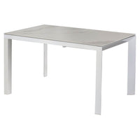 Tavolo da pranzo in gres gambe in acciaio 140/200 - TAREEN Colore: Bianco