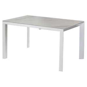 Tavolo da pranzo in gres gambe in acciaio 140/200 - TAREEN Colore: Bianco