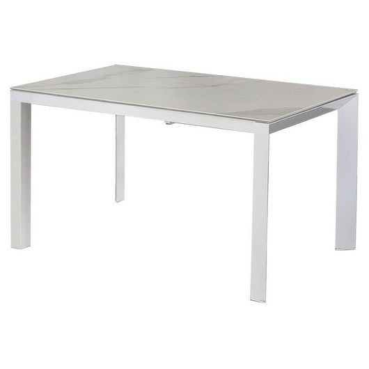 Tavolo da pranzo in gres gambe in acciaio 140/200 - TAREEN Colore: Bianco