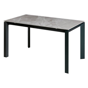 Tavolo da pranzo in gres gambe in acciaio 140/200 - TAREEN Colore: Antracite