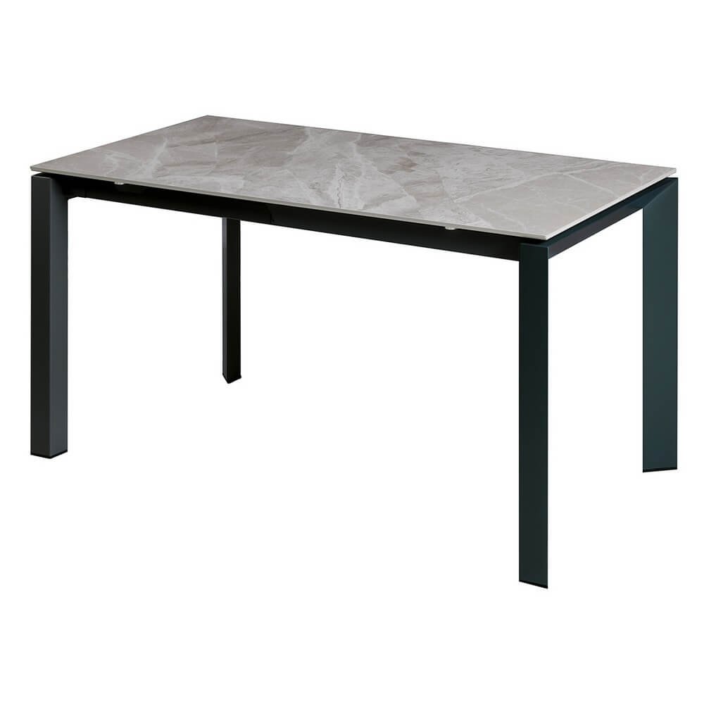 Tavolo da pranzo in gres gambe in acciaio 140/200 - TAREEN Colore: Antracite