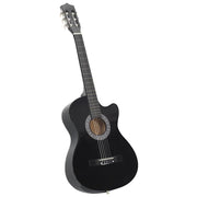 Chitarra Classica Cutaway Western con 6 Corde Nera 38" CFW1064894