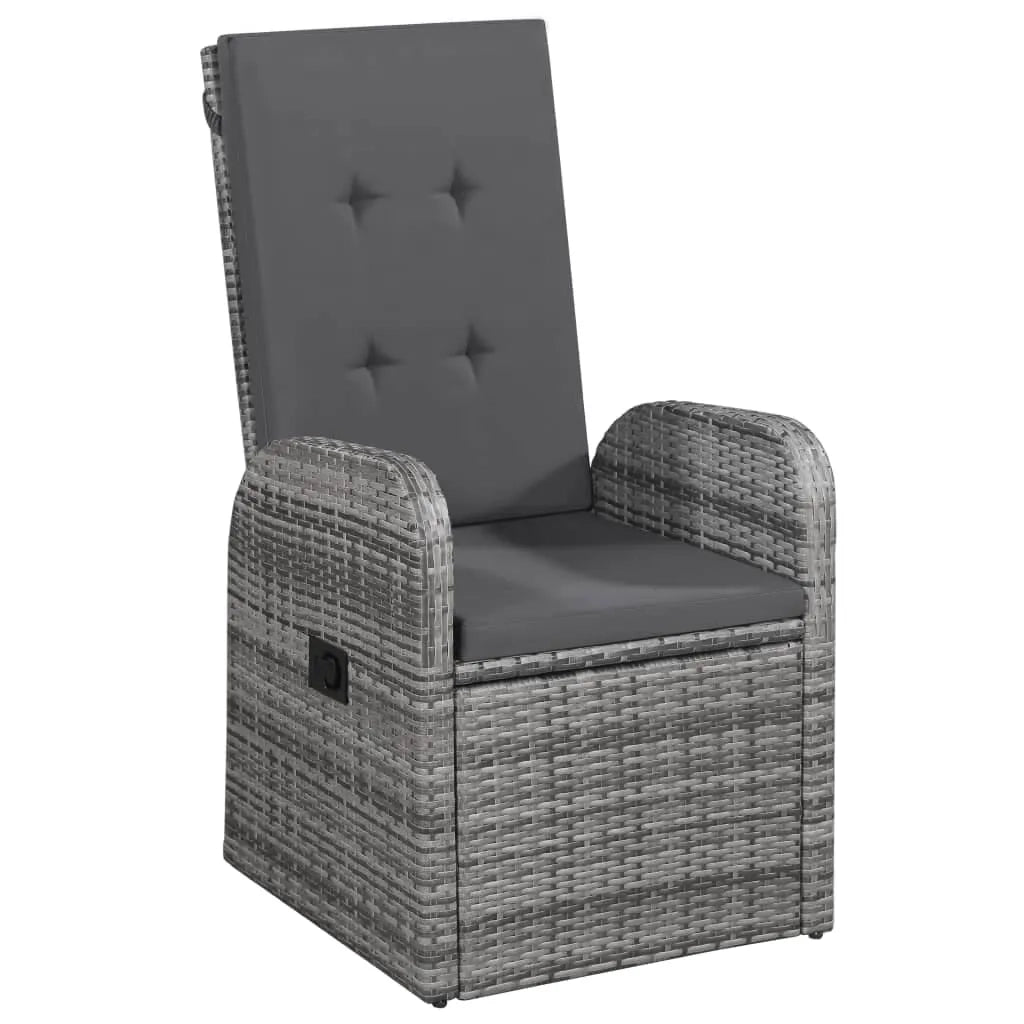 Set da Pranzo da Giardino 9 pz con Cuscini Grigio 3099498