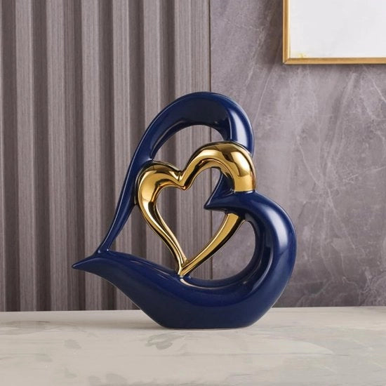 Decorazione d'ufficio/Cadeau d'arte - Figurina decorativa in ceramica - Scultura decorativa per la casa - Decorazione creativa - Ornamento doppio - Design elegante