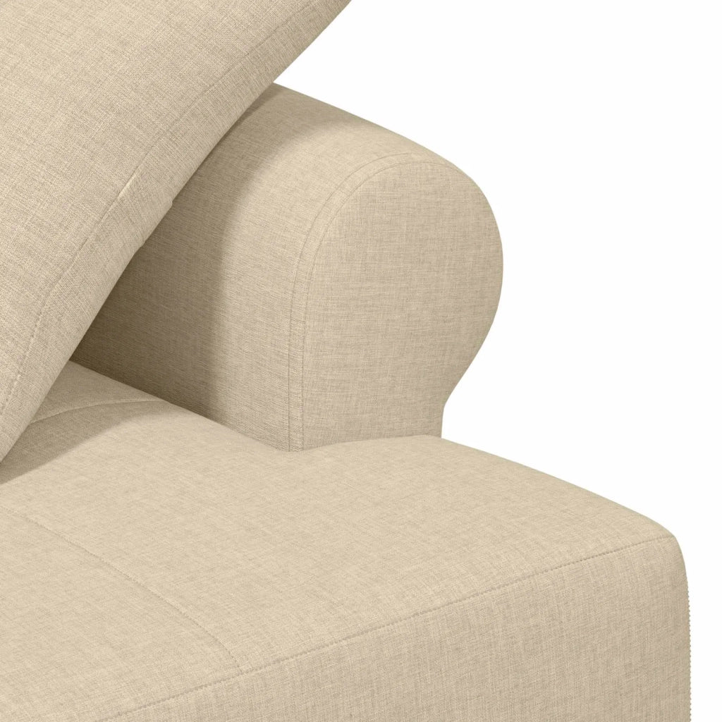 Loveseat con bottoni imbottiti Crema 120 x 65 x 79 cm Tessuto 42041816