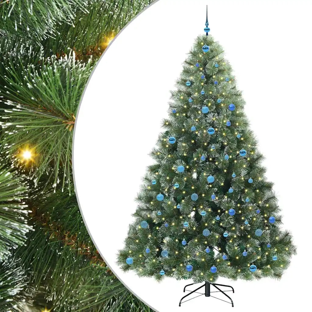 Albero di Natale artificiale con 300 LED Verde 240 cm PE e PVC