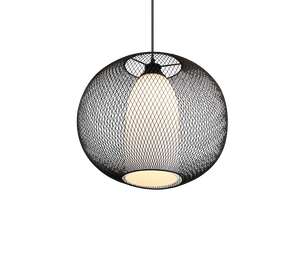 Lampada a sospensione filo metallo, vetro bianco, D 40 cm, Filo