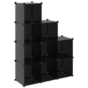 Organizzatore Portaoggetti con 9 Cubi Nero in PP CFW5828619