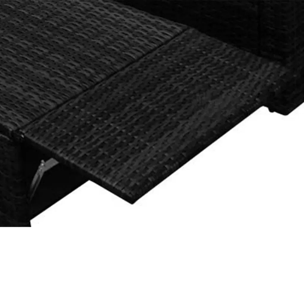 Set Divani da Giardino 2 pz con Cuscini in Polyrattan Nero 42734