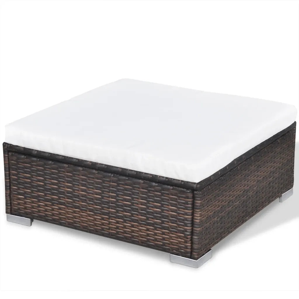 Set Divani da Giardino 10 pz con Cuscini in Polyrattan Marrone 41875