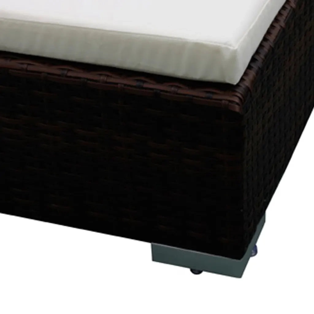 Set Divani da Giardino 8 pz con Cuscini in Polyrattan Marrone 42087