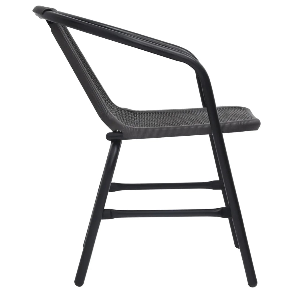 Sedie da Giardino 4 pz in Rattan in Plastica e Acciaio 110 kg 3107703