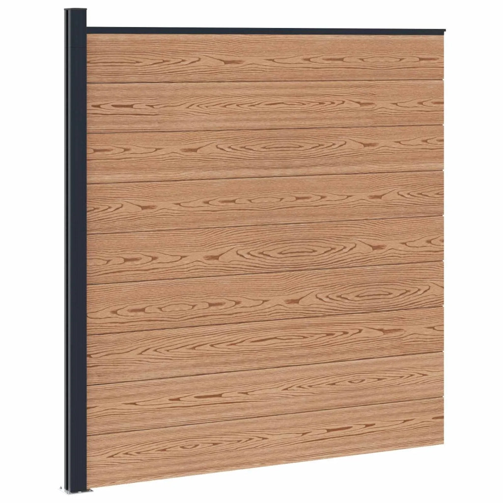 Pannello di Recinzione WPC e Alluminio Marrone