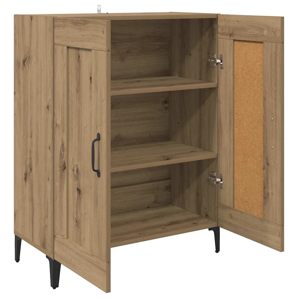 Credenza | Madia | Buffet da pranzo | Armadio da pranzo Rovere artigianale 69,5 x 34 x 90 cm Legno multistrato