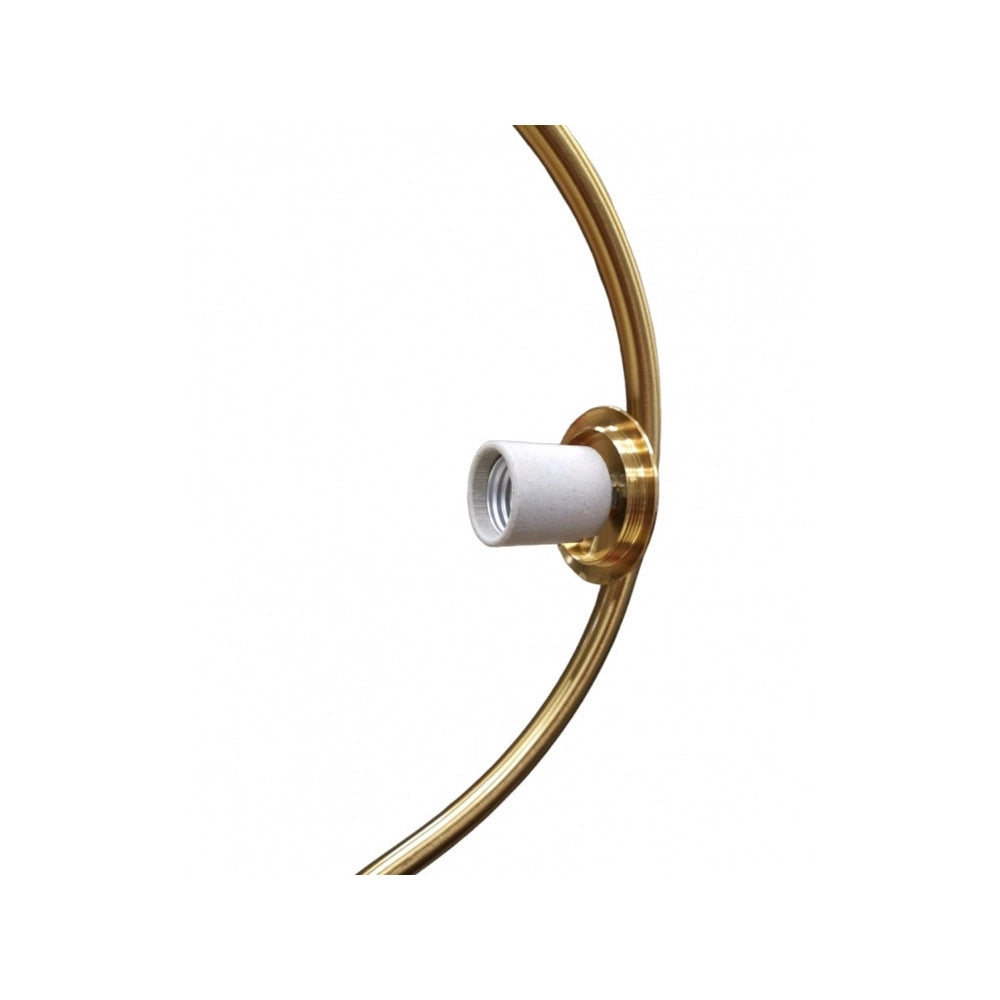 Trade Shop - Lampada Da Terra Oro Con Sfera In Vetro Bianco Piantana E27 Design Moderno 33894 -