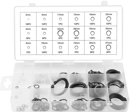 Assortimento di Borghetti 150 pezzi - Borghetti Interni/Esterni - 18 Misure - Materiale di Alta Qualità - Sostenibile e Portatile - Scatola Chiusura Automatica - Borghetto a Snodo