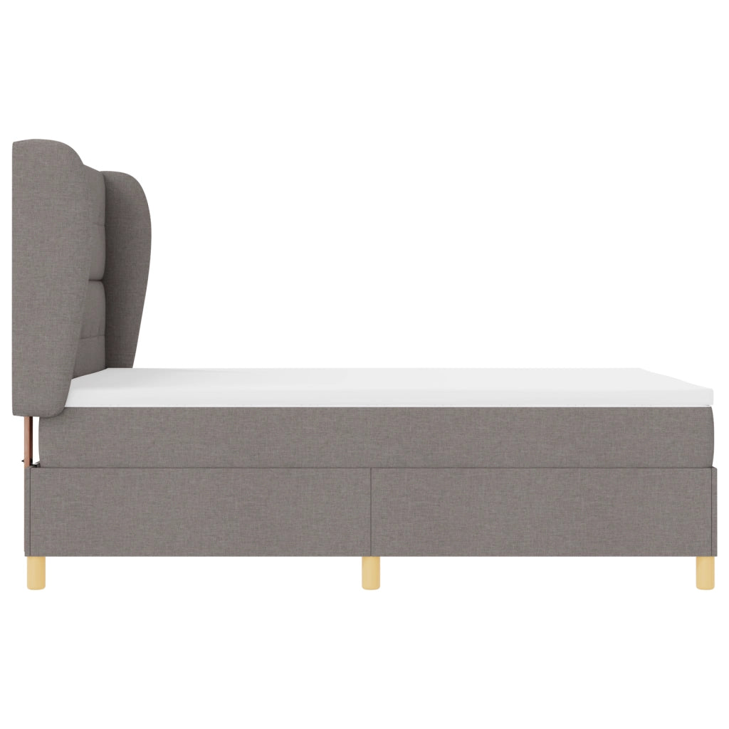 Letto con Box Spring e Materasso Tortora 160x200 cm in Tessuto