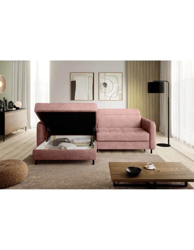 Divano ad angolo collezione GOUMSI colore Rosa cipria