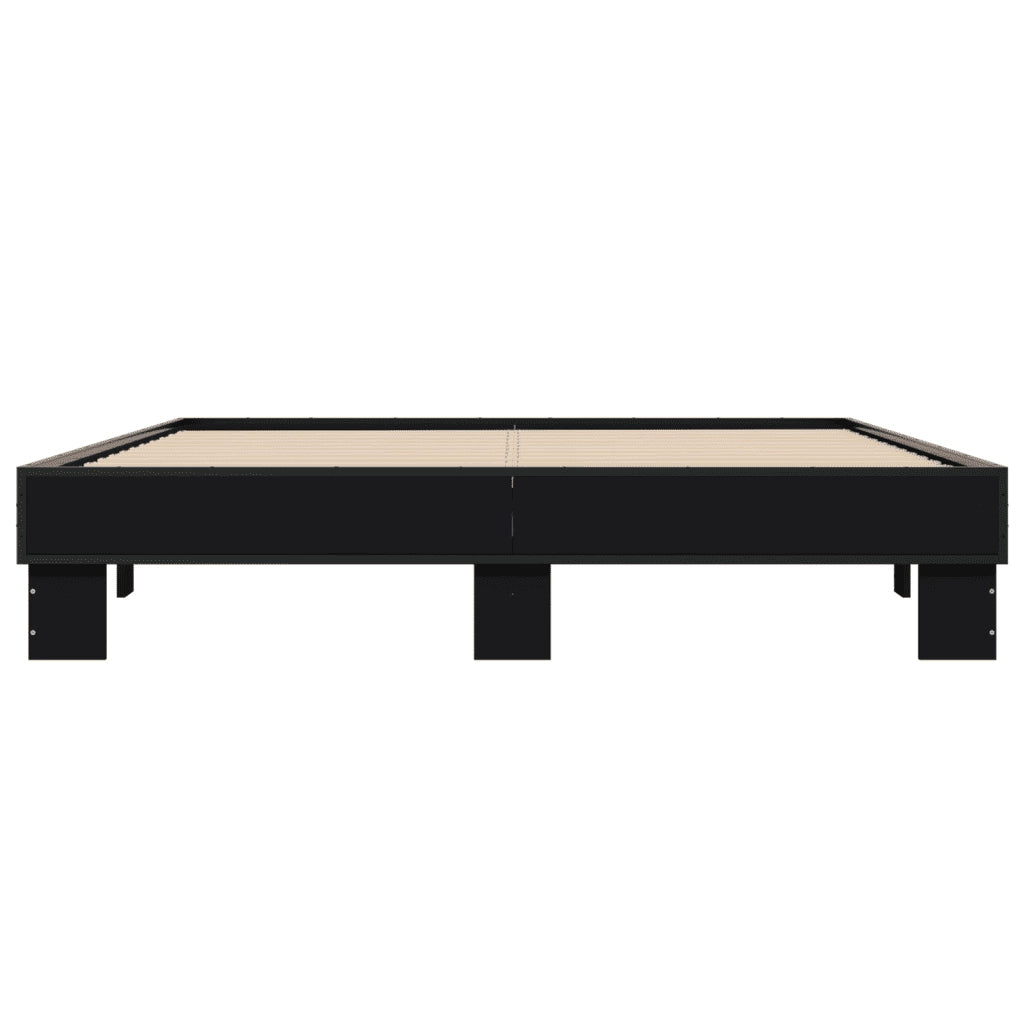 Giroletto Nero 150x200 cm in Legno Multistrato e Metallo 3280232
