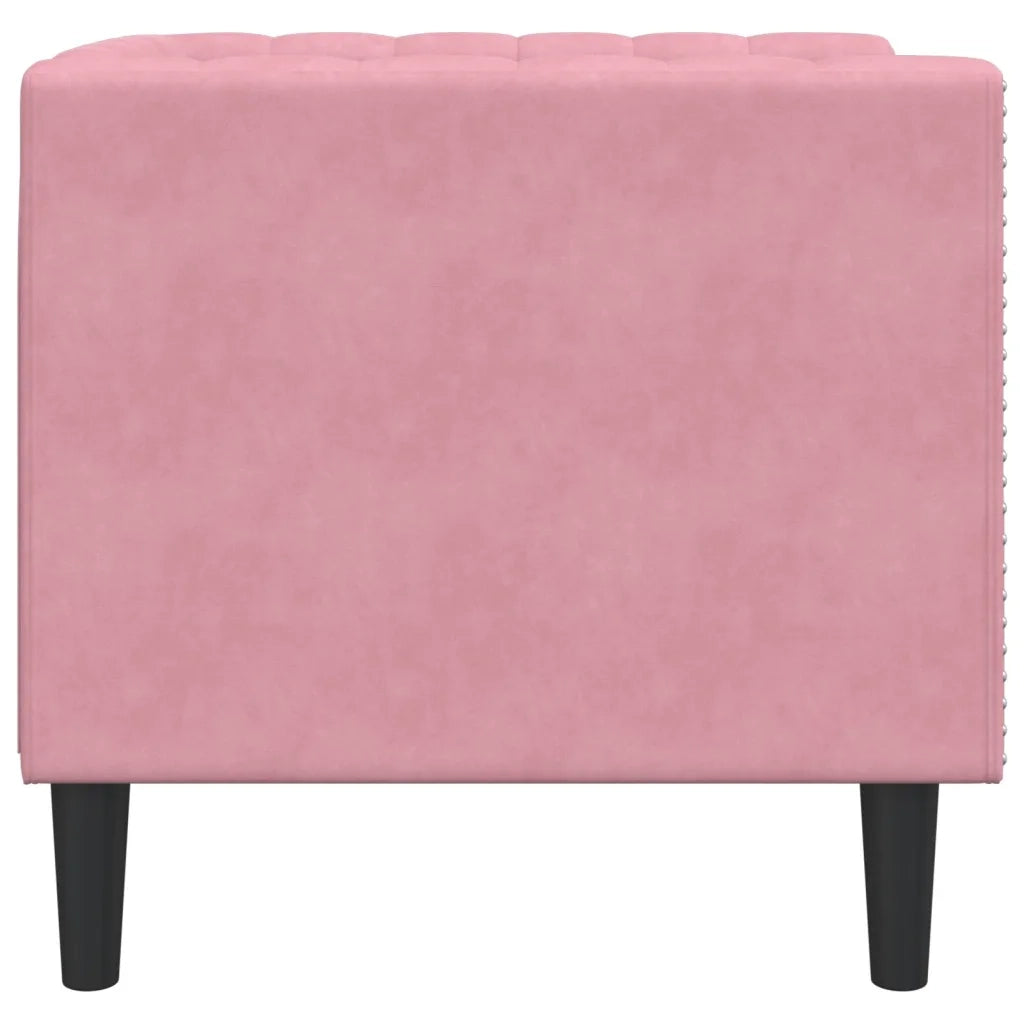 Divano Sedia-Poltrona Chesterfield Rosa in Velluto