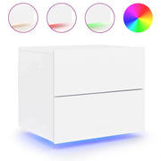 Comodino a Parete-Tavolino da notte con Luci LED Bianco 983630
