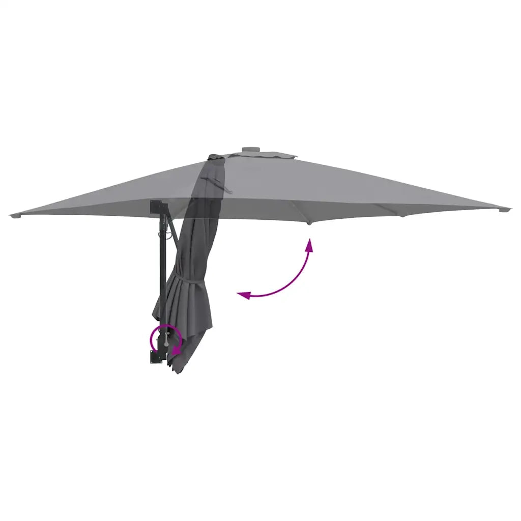 Ombrello da giardino-Ombrellone da spiaggia Antracite 248,5 x 247,5 x 160 cm 393248