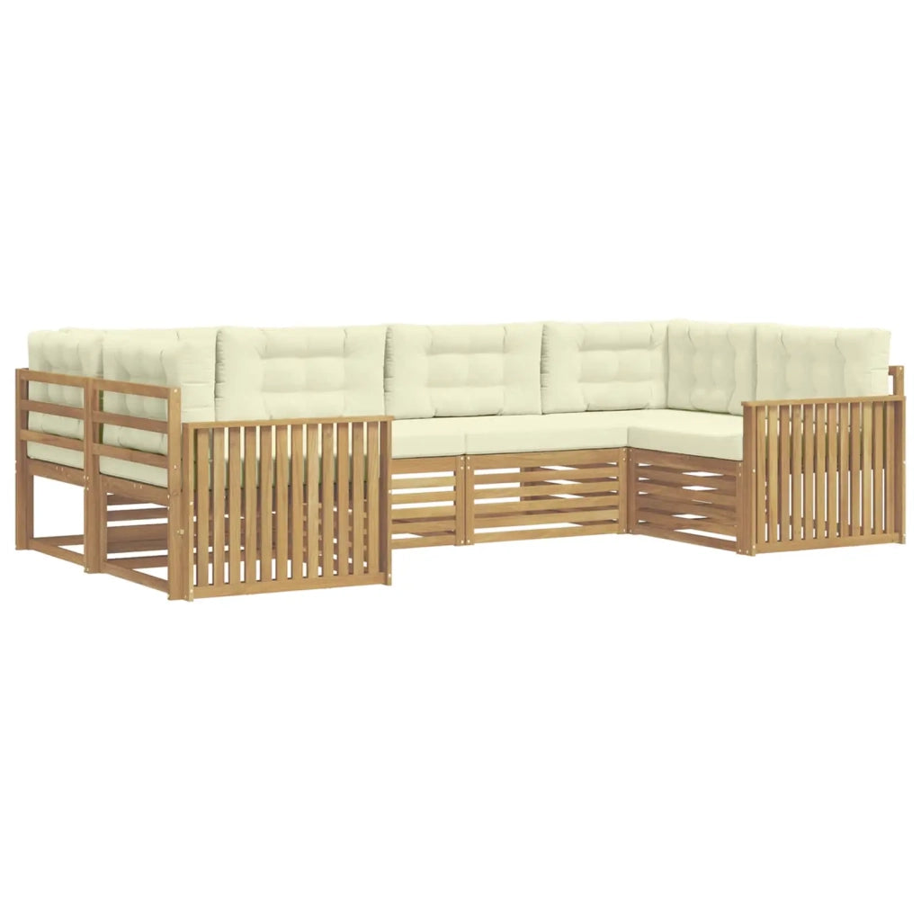 Set di divani da esterno 6 pz Bianco e Crema 3391040