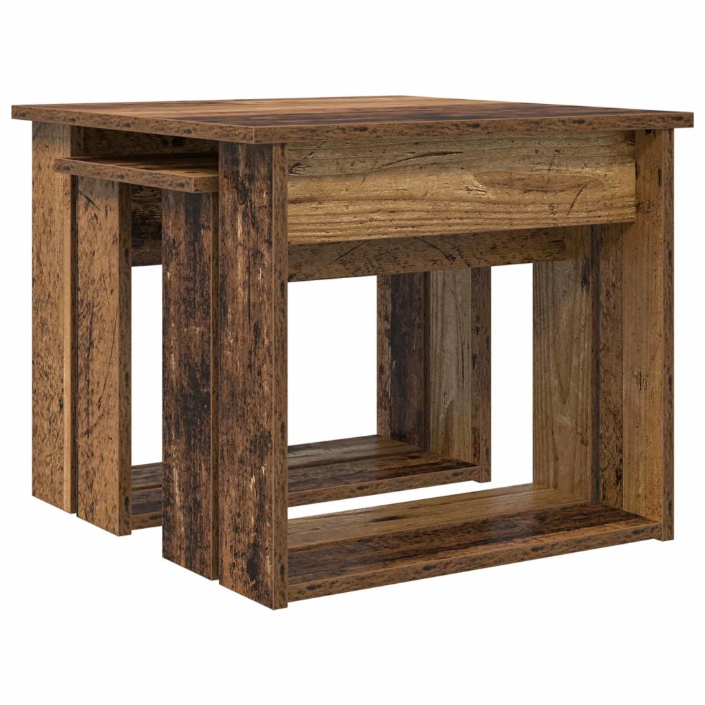 Set di 2 pz Tavolini da salotto | Tavolino da caff¨¨ | Tavolino da Soggiorno Legno vecchio Legno multistrato