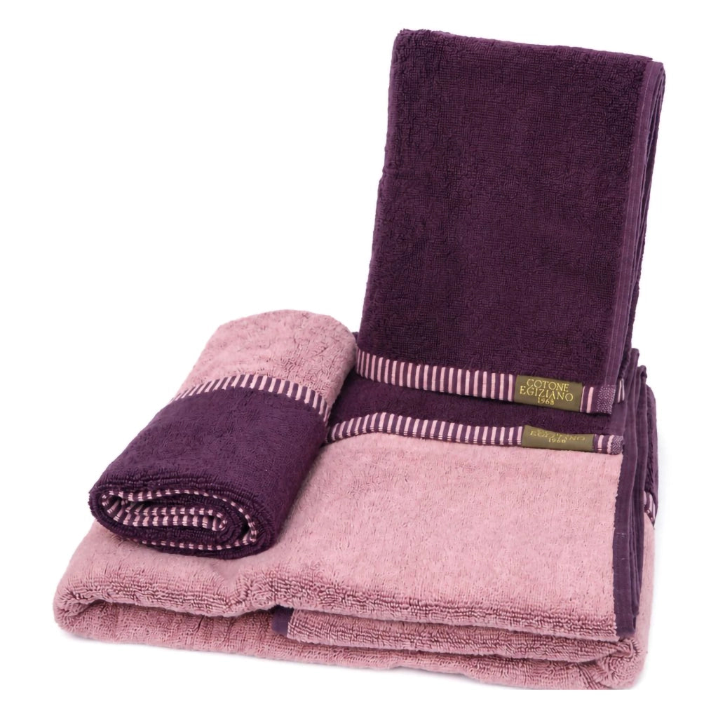 Sazaga, set di Asciugamani 100% Cotone set da 2 Reversibile, Rosa