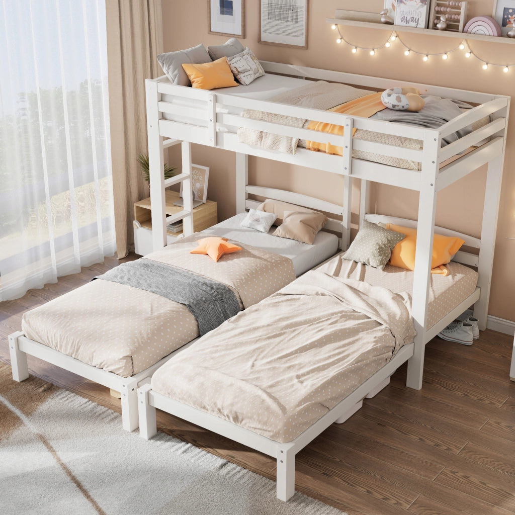 Letto a tre piani - Xylo - 90x200 - Bianco - Senza materasso