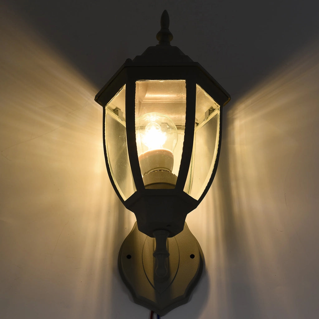 APPLIQUE DA ESTERNO LANTERNA DA PARETE GRIGIA IP45 CON ATTACCO E27 - PER ILLUMINAZIONE ESTERNA DI CASE GIARDINI E INGRESSI