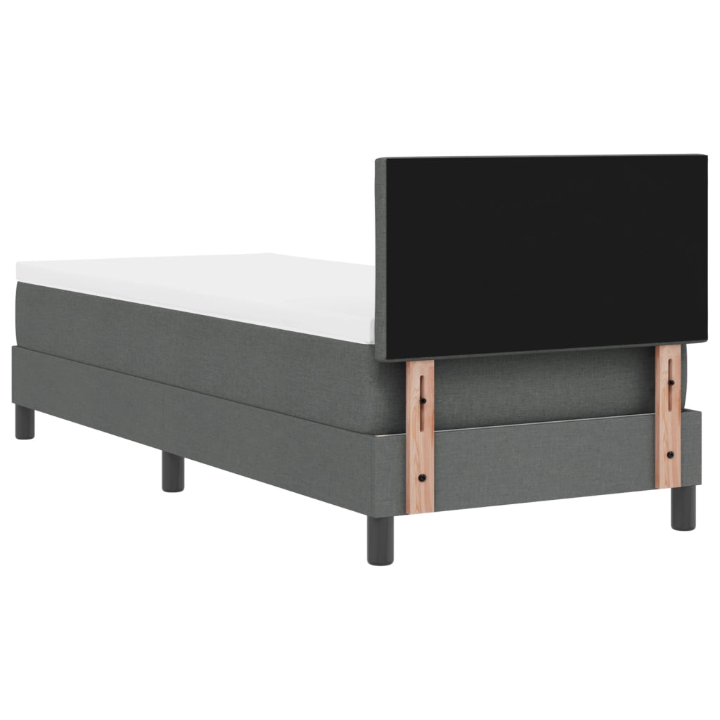 Letto Box Spring con Materasso Grigio Scuro 80x200 cm Tessuto