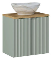 Set mobili bagno 60 cm con piano e lavabo da appoggio Pati Line Reed Green 60 cm