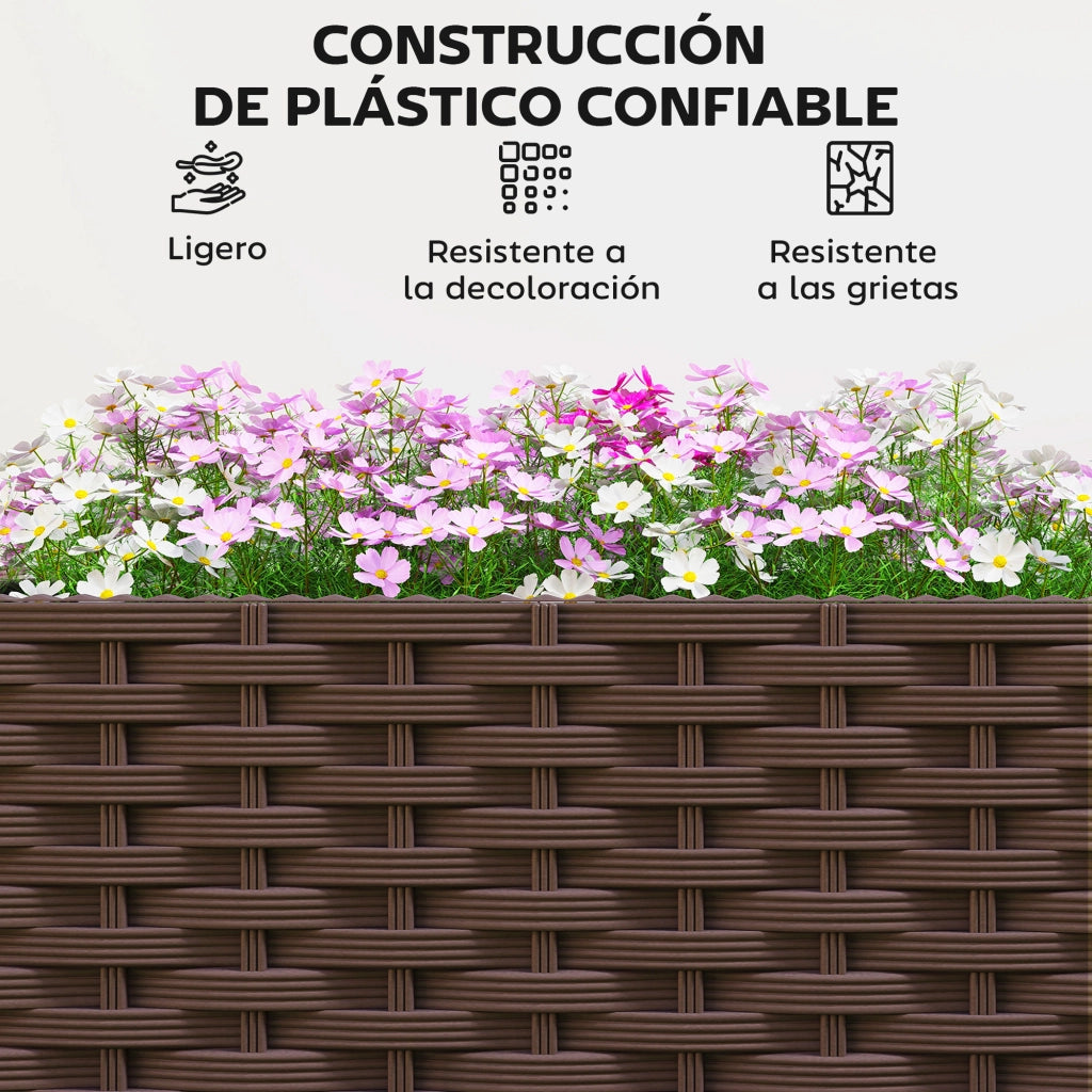 Fioriera da Giardino con Ruote e Drenaggio ¨C zephmum ¨C 80x40x43 cm Marrone
