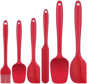 Set di spatole da 6 pezzi per cucinare, cuocere e mescolare - spatole da cucina resistenti al calore fino a 500 °F - colore rosso.