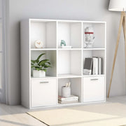 Libreria-Scaffale per Libri-Mobile di Stoccaggio Bianca 98x30x98 cm in Legno Multistrato