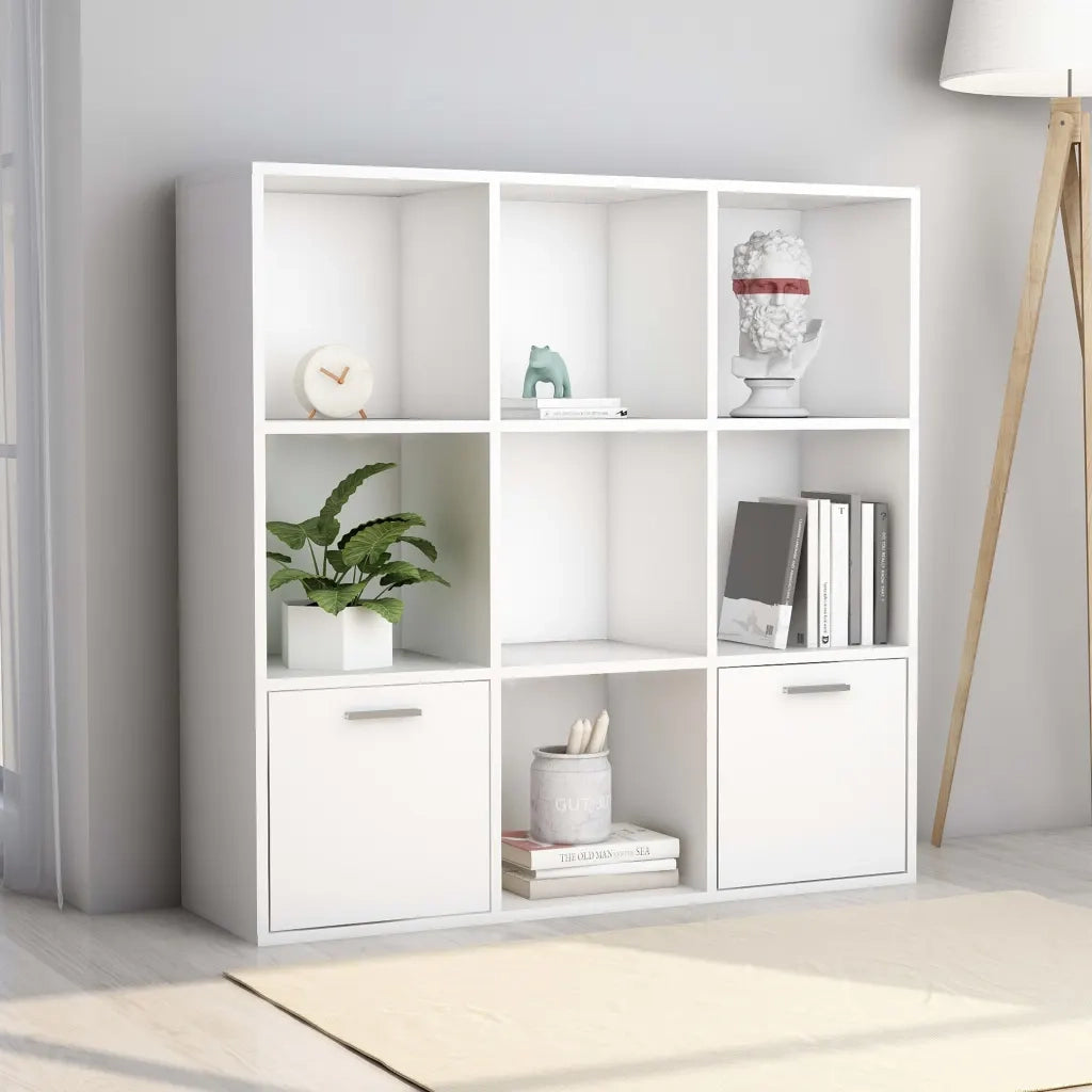 Libreria-Scaffale per Libri-Mobile di Stoccaggio Bianca 98x30x98 cm in Legno Multistrato